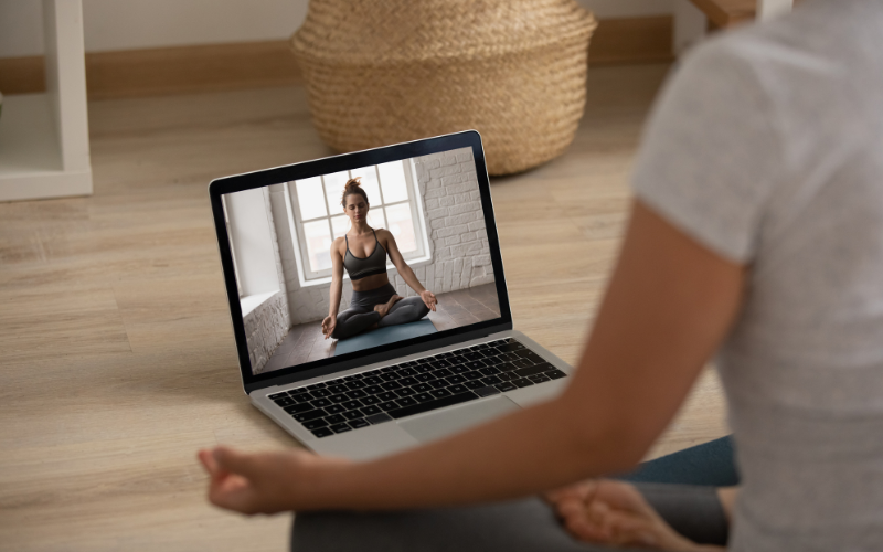 Practice yoga online on Youtube